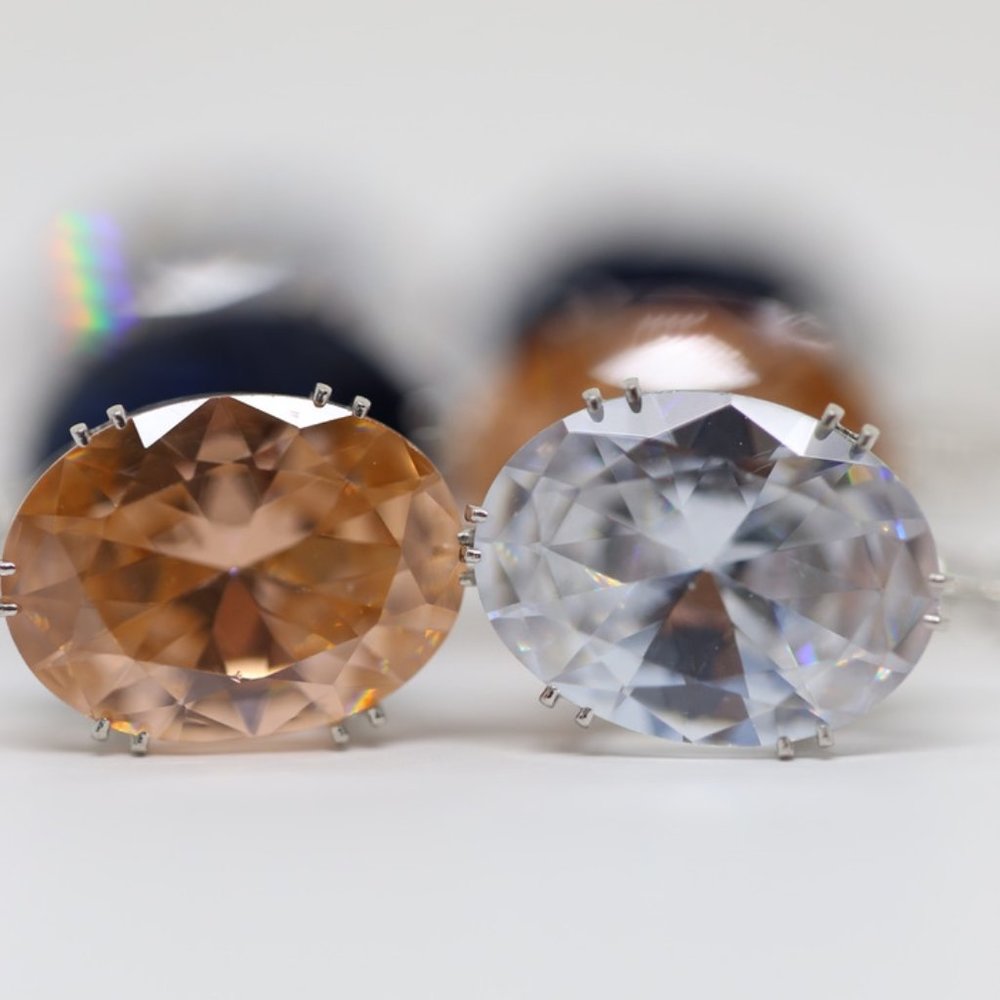 18k Gold Dipped White, Champagne or Blue Topaz - Picture 13 of 15